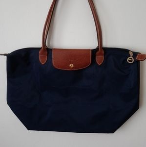 LONGCHAMP LARGE PILAGE  NAVY BAG